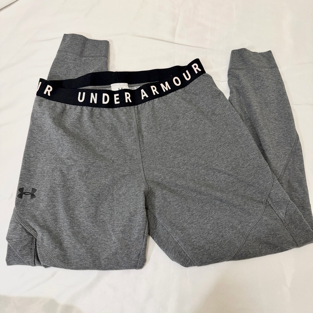 Under Armour Gray Heather Cotton Blend Leggings Size M